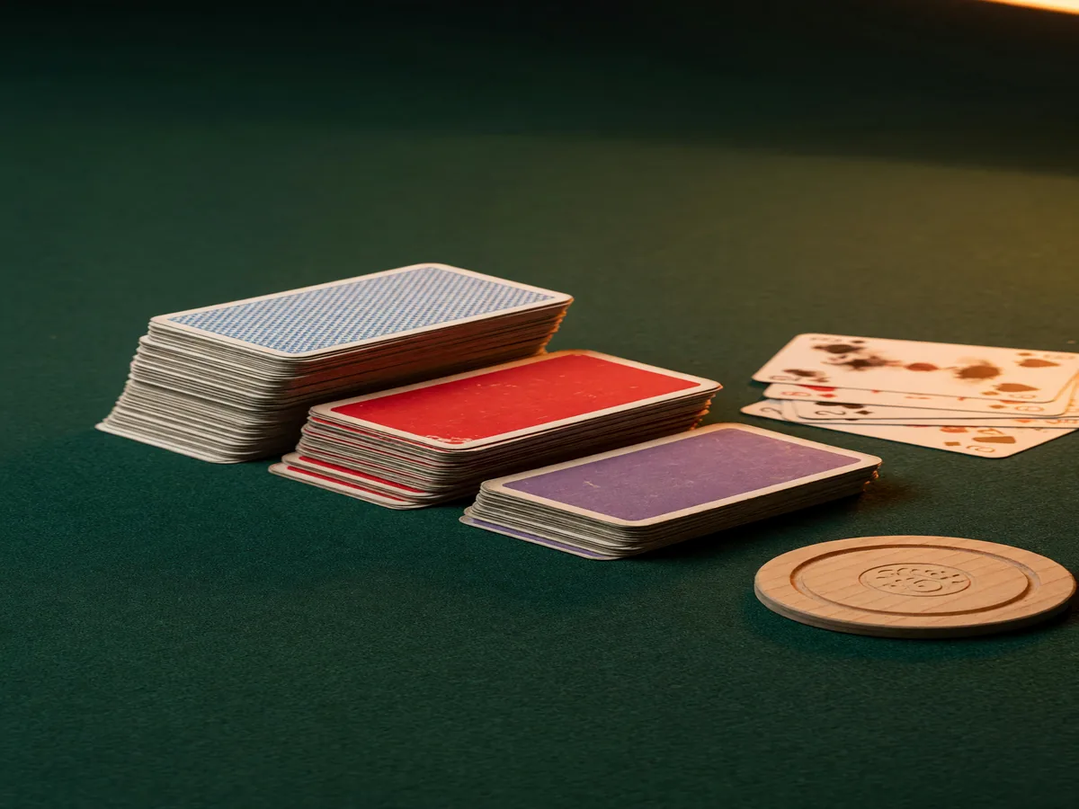 A Pool Rummy table in mid-life, with three seats still in play and the elimination threshold visible